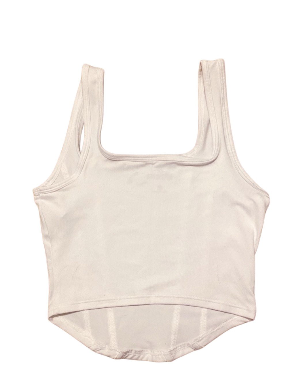 🛍️3/$20🛍️ Hollister White Square-Neck Ribbed Tank - Picture 2 of 4